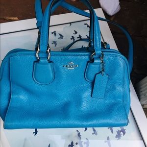 Coach Purse Blue with Shoulder strap and carry